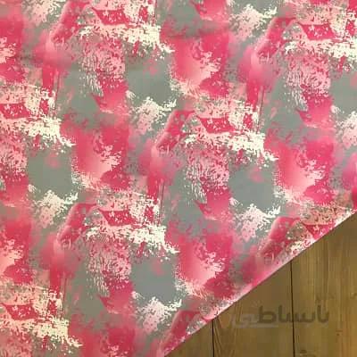 پارچه کرپ بوگاتی طرح پتینه رنگ طوسی صورتی کد 917