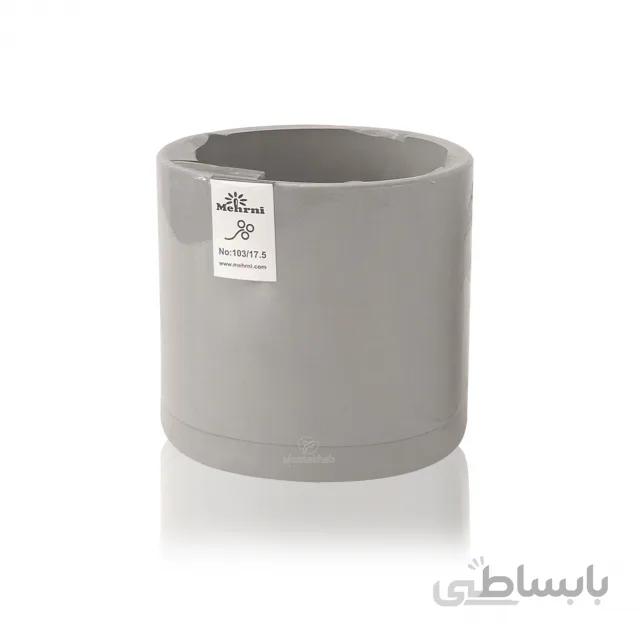 گلدان پلاستیکی گرد با زیره متصل کد 103