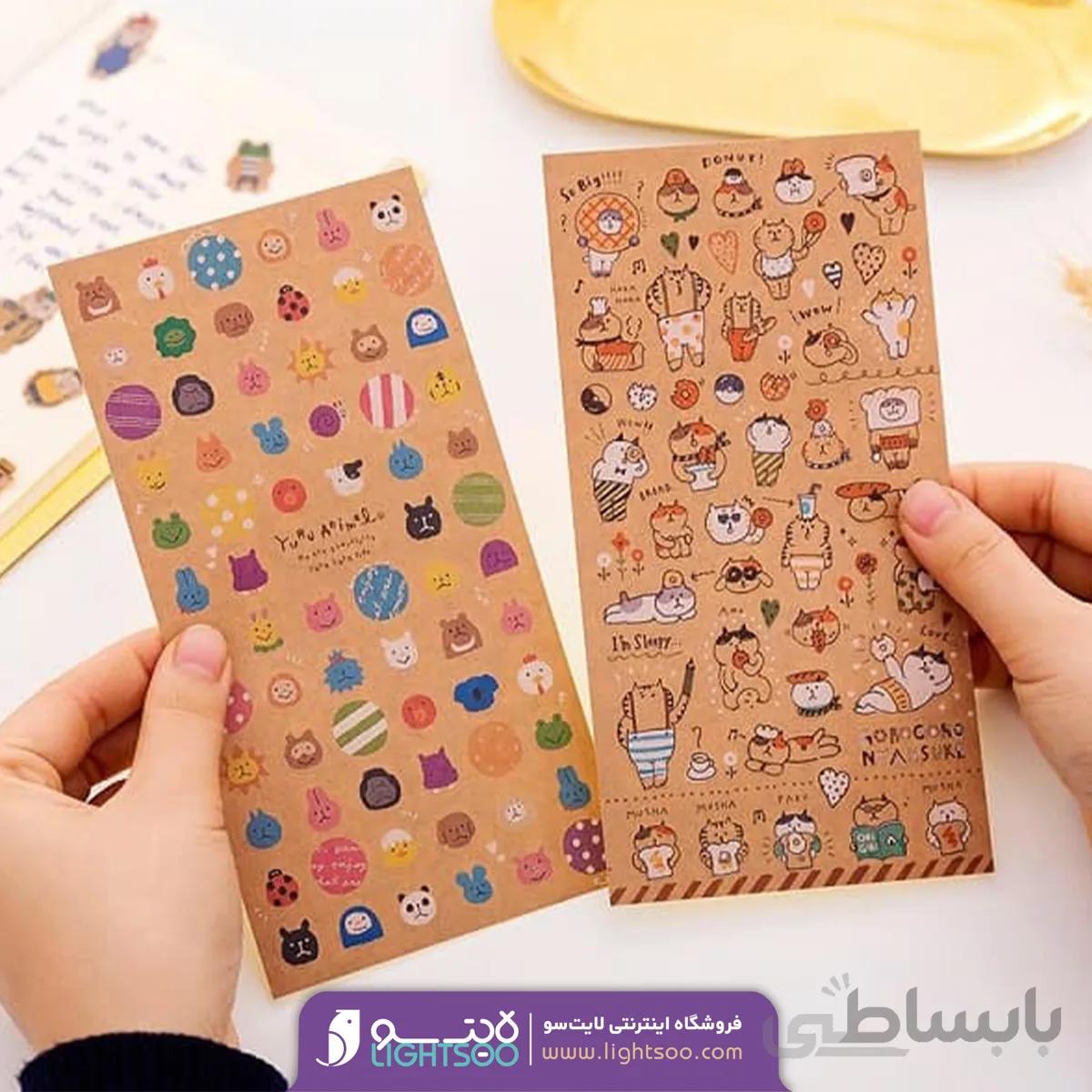 استیک لیبل ورقه ای طرح حیوانات