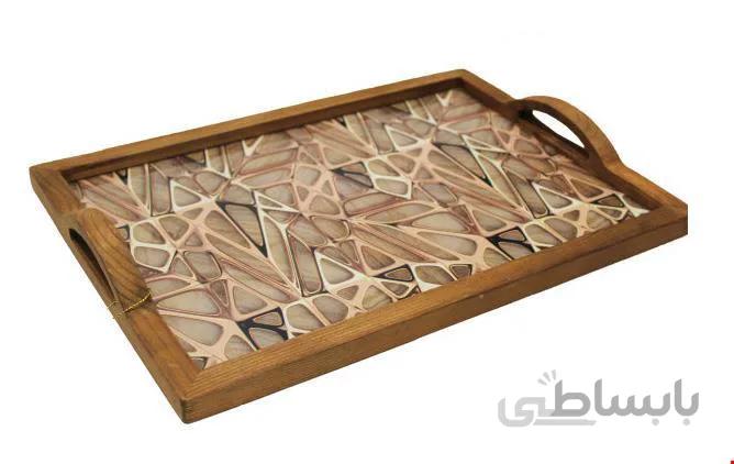 سینی چوبی کف شیشه ترمو