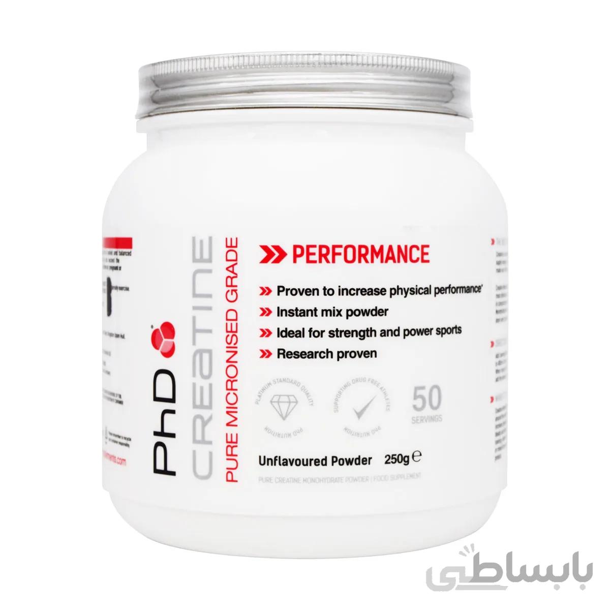 پودر كراتین 250 گرم پی اچ دی ا PHD Creatine Monohydrate Powder