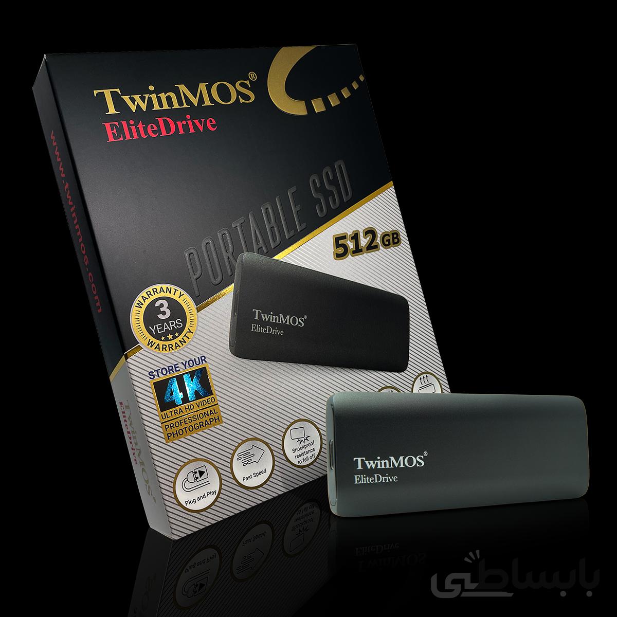 اس اس دی اکسترنال تویین موس مدل EliteDrive ظرفیت 512گیگابایت ا TwinMOS Portable External SSD EliteDrive USB 3.2/Type-C