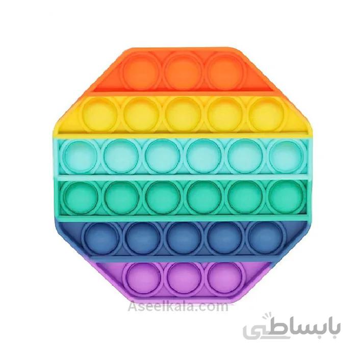 فیجت ضد استرس مدل پاپ ایت هشت ضلعی رنگین کمانی