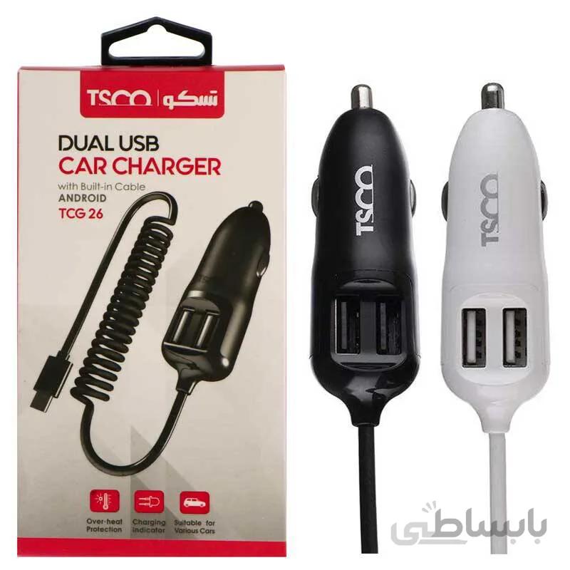 شارژر فندکی تسکو مدل TCG 26 سیم وصل