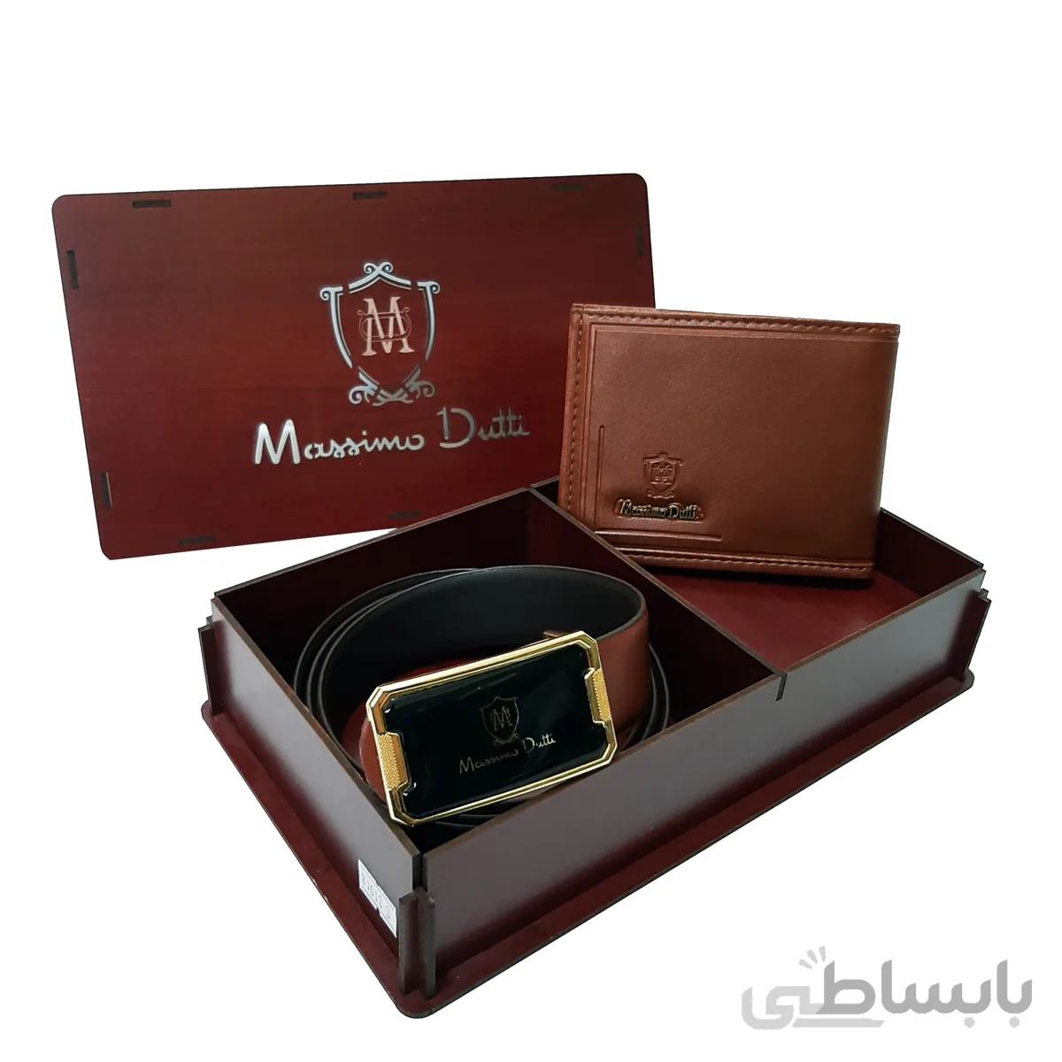 ست کیف پول جیبی و کمربند برند ماسیمو دوتی