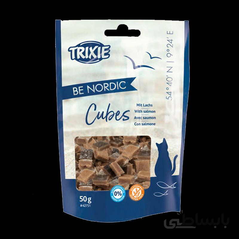 تشویقی گربه تریکسی مدل Be Nordic Cubes با طعم ماهی سالمون وزن 50 گرم