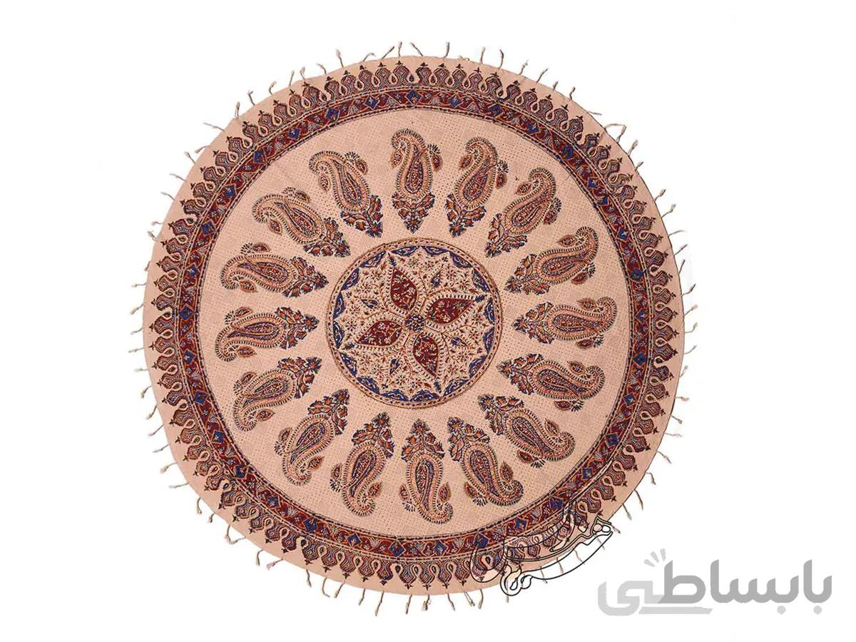 رومیزی قلمکار گرد طرح مهتاب