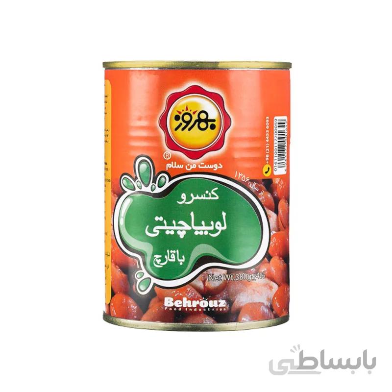 کنسرو لوبیا چیتی با قارچ بهروز حجم 350 گرم
