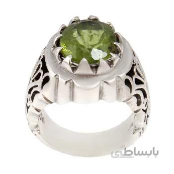 انگشتر نقره مردانه مدل زبرجد رکاب دست ساز کد AM_1737