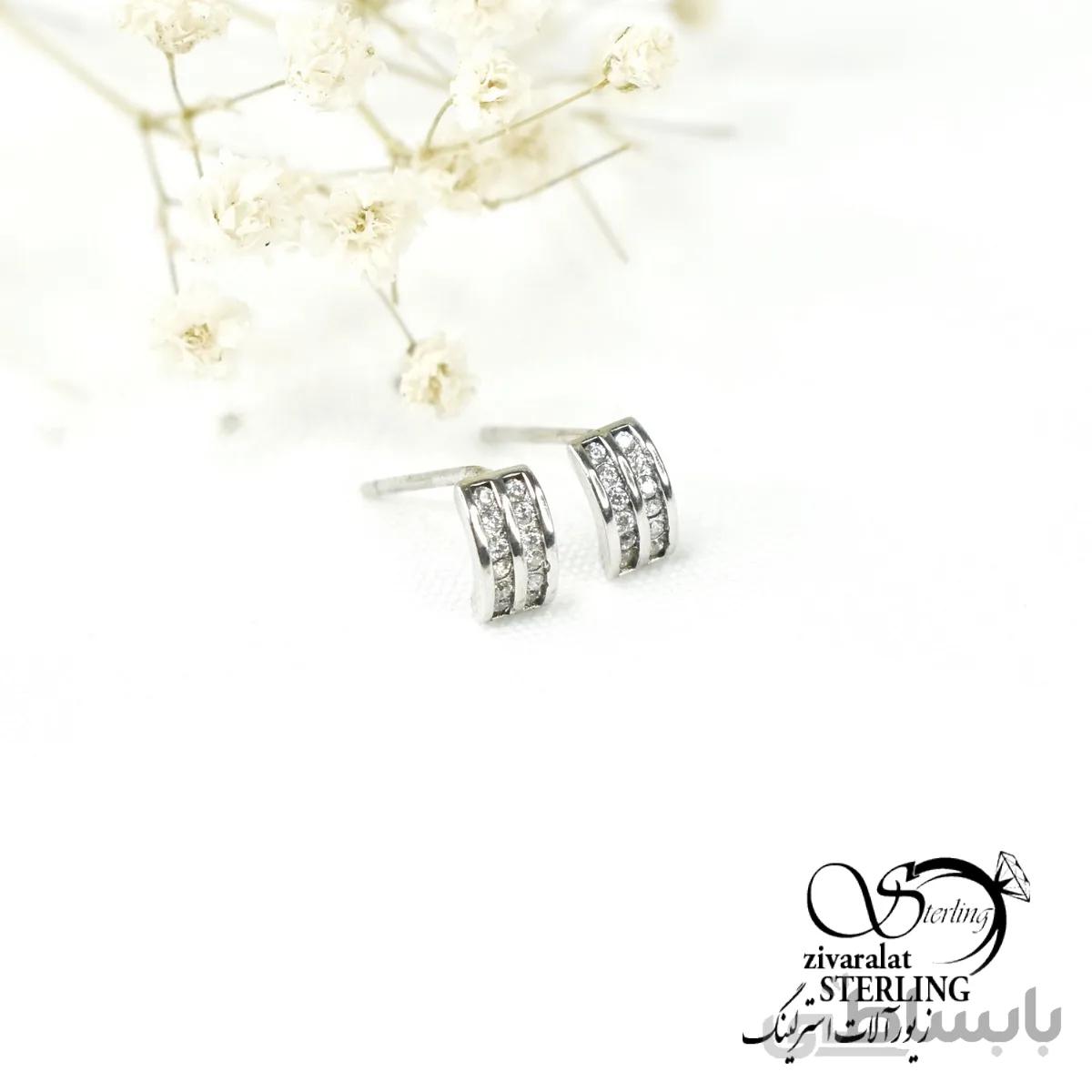 گوشواره میخی نقره کد 6215