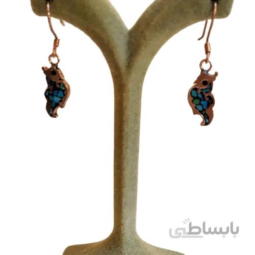 گوشواره مسی فیروزه کوب کد ZI-89