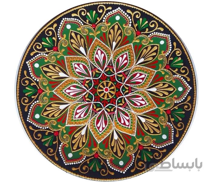بشقاب سفالی گلبرگ سبز