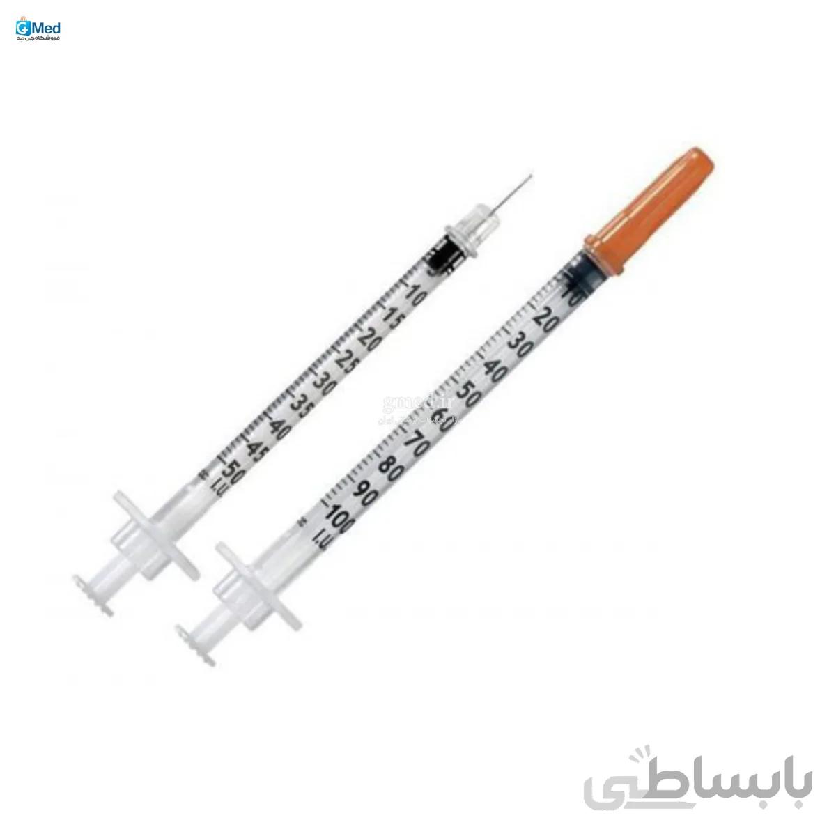 سرنگ انسولین یکپارچه آوا بسته 10 عددی حجم نیم میلی لیتر 31 گیج ساخت ایران
