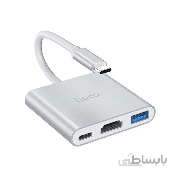 هاب و مبدل تایپ سی هوکو HOCO Type-C hub HB14 Easy use USB3.0+HDMI+PD