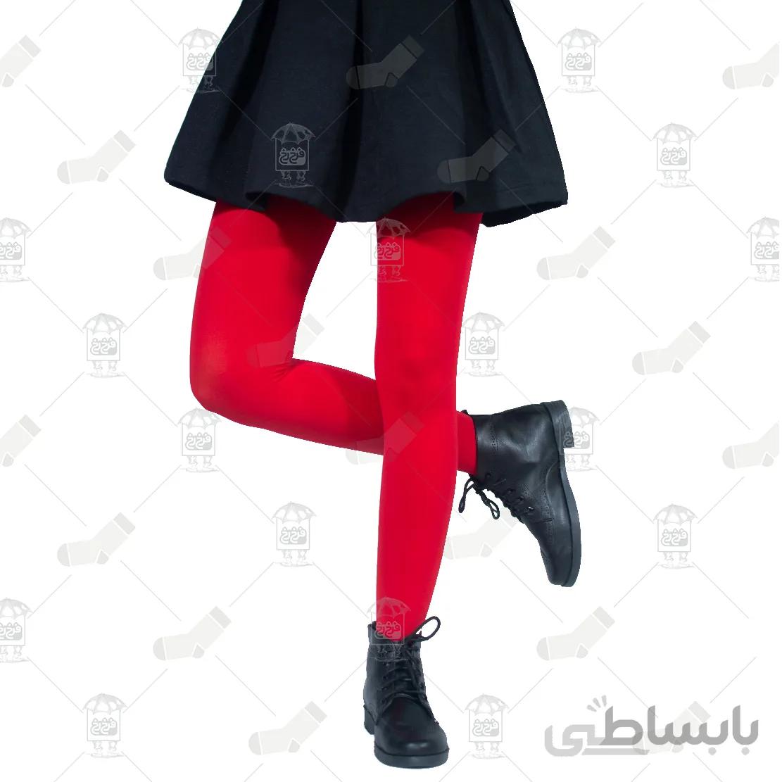 جوراب شلواری ضخیم قرمز پنتی