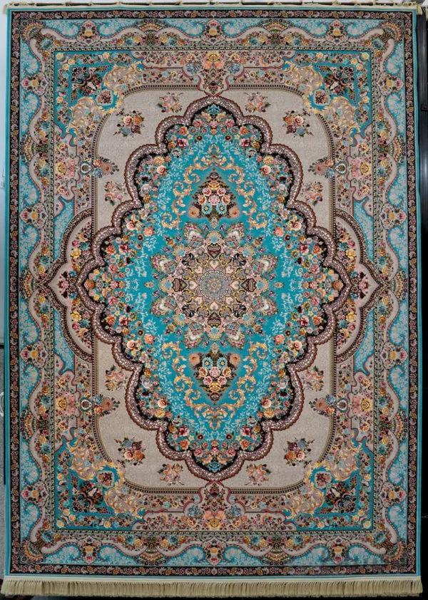 فرش کاشان 1200 شانه نقشه بهشت آبی