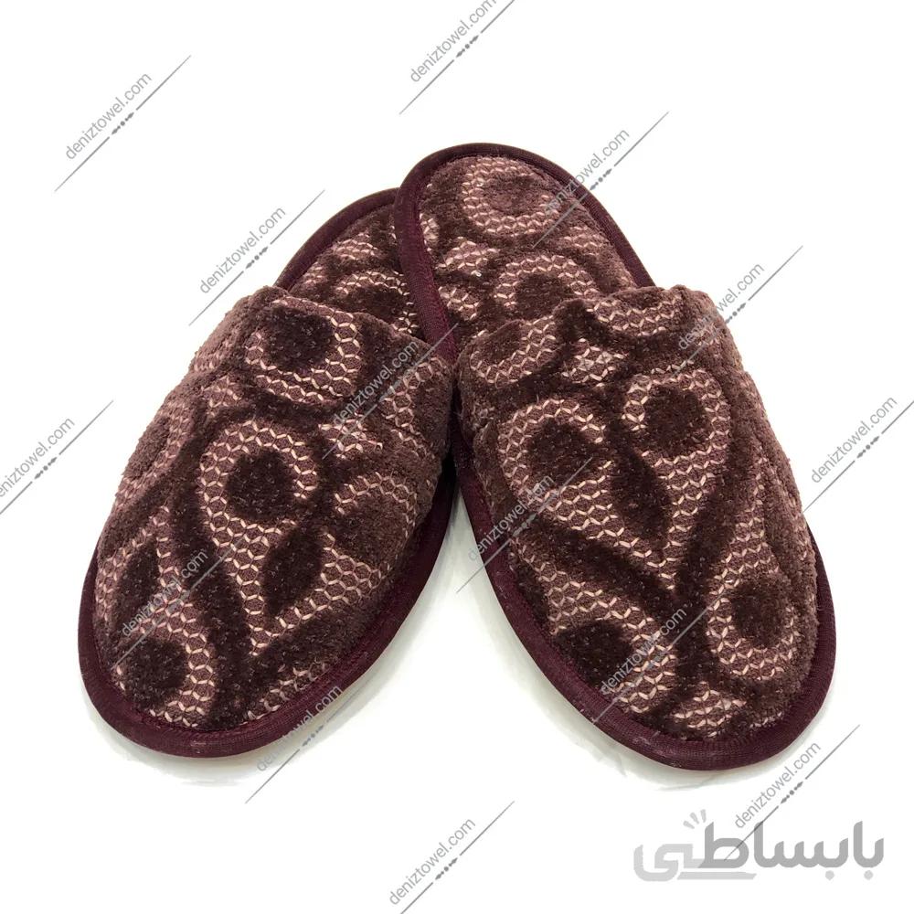 دمپایی حوله بهار قهوه ای