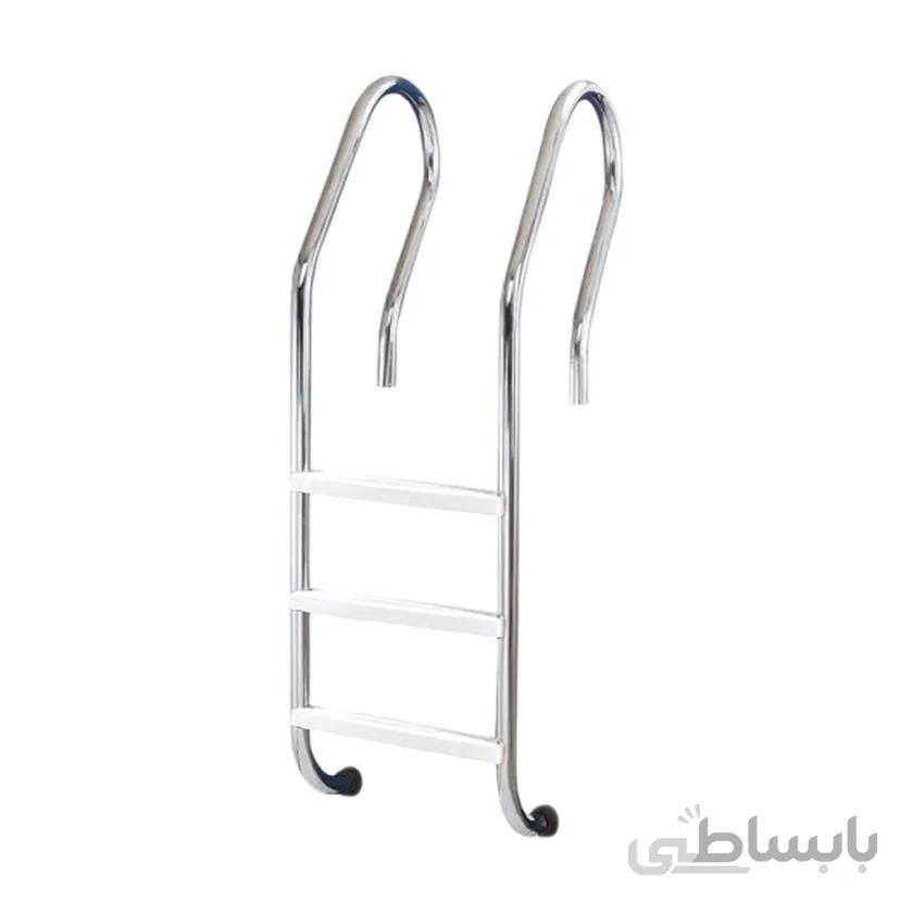 نردبان تمام استیل ۳ پله پلاستیک کلاب
