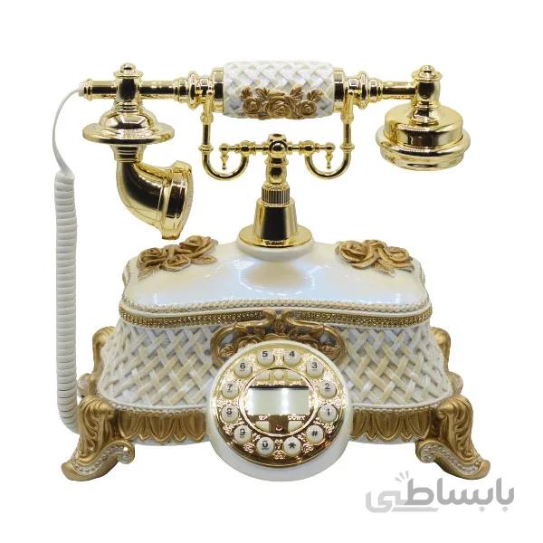 تلفن سلطنتی رومیزی آرنوس مدل 032 کرم طلایی