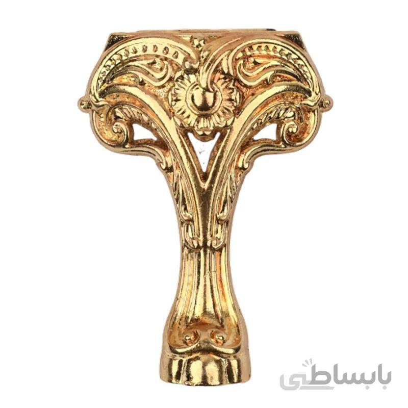 پایه آنتیک تزیینی طلایی طرح گل