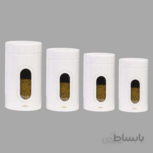 ظرف حبوبات در 4 سایز پنجره دار سفید یونیک UN-5995