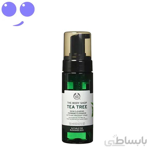 فوم شستشو صورت بادی شاپ مدل تی تری (درخت چای) | پوست چرب و جوش دار | ۱۵۰ میل ا The Body Shop Tea Tree Skin Clearing Foaming Cleanser 150ml