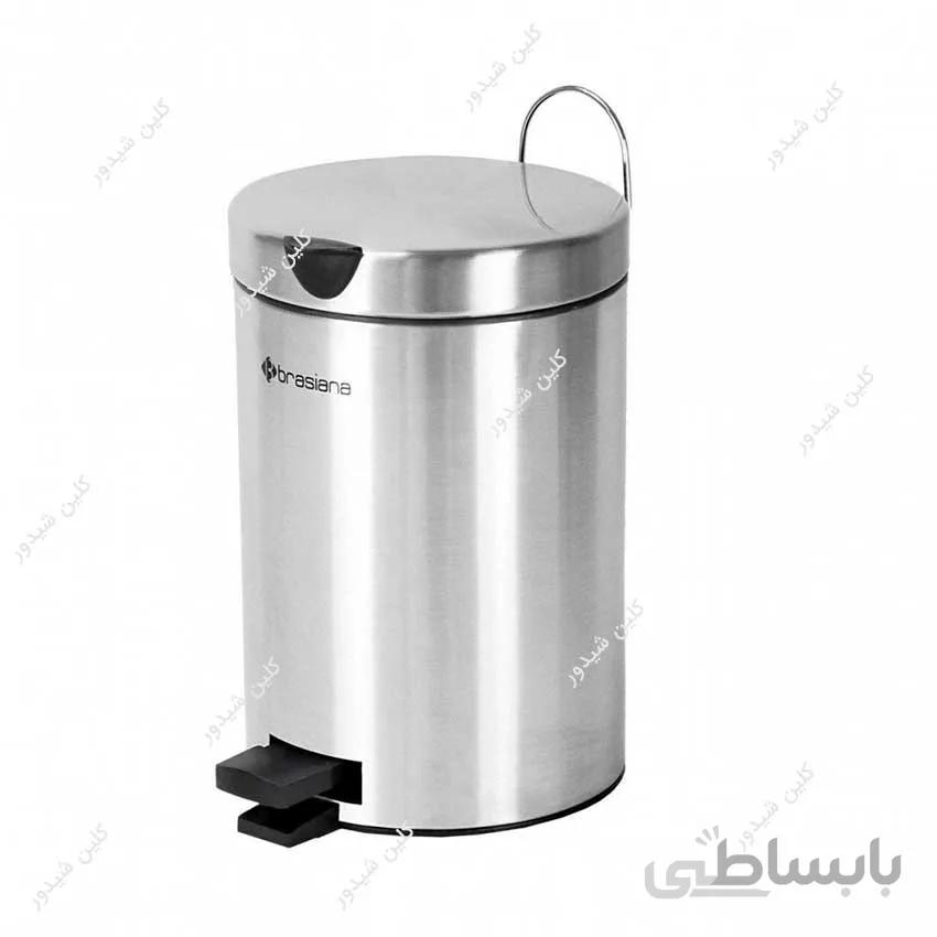 سطل زباله پدالی 3 لیتری و برس دستشویی Brasiana