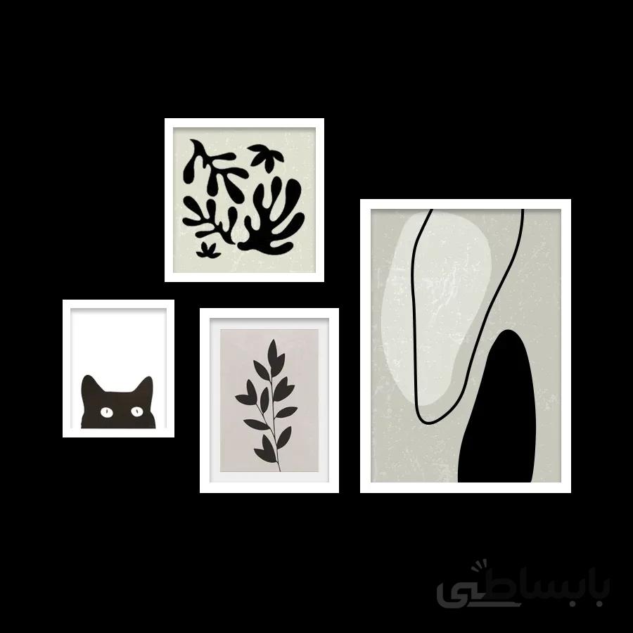 ست تابلو انتزاعی مینیمال 4 عددی