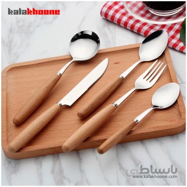 قاشق چنگال و کارد چوبی
