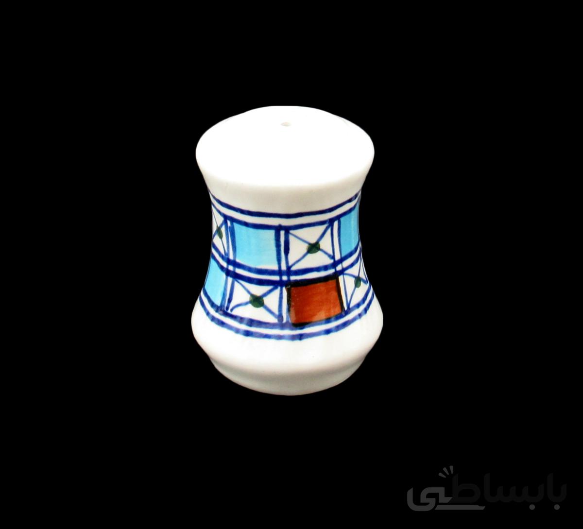 نمکدان معمولی چینی میبد مروارید طرح شطرنجی