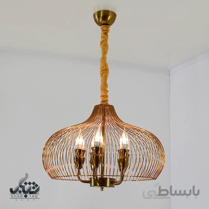 لوستر مدرن پنج شعله بزرگ مفتولی SHJ کد 1342 – سرپیچ E14