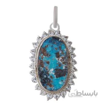 اویز گردنبند نقره زنانه مدل فیروزه کد PK_083