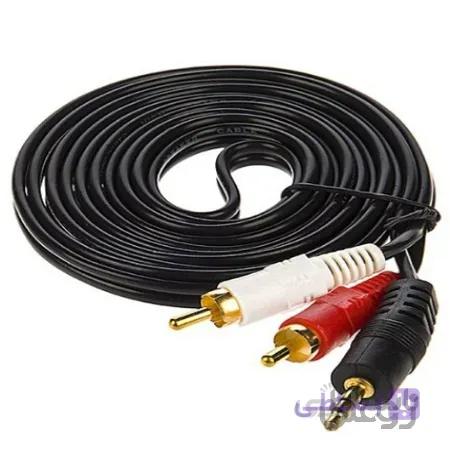 کابل تبدیل 2 متری جک 3.5 میلی‌متری به دو فیش تسکو مدل TC 81