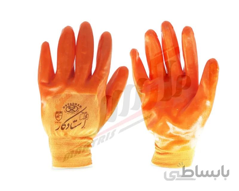 دستکش ضد برش ژله ای نارنجی استادکار