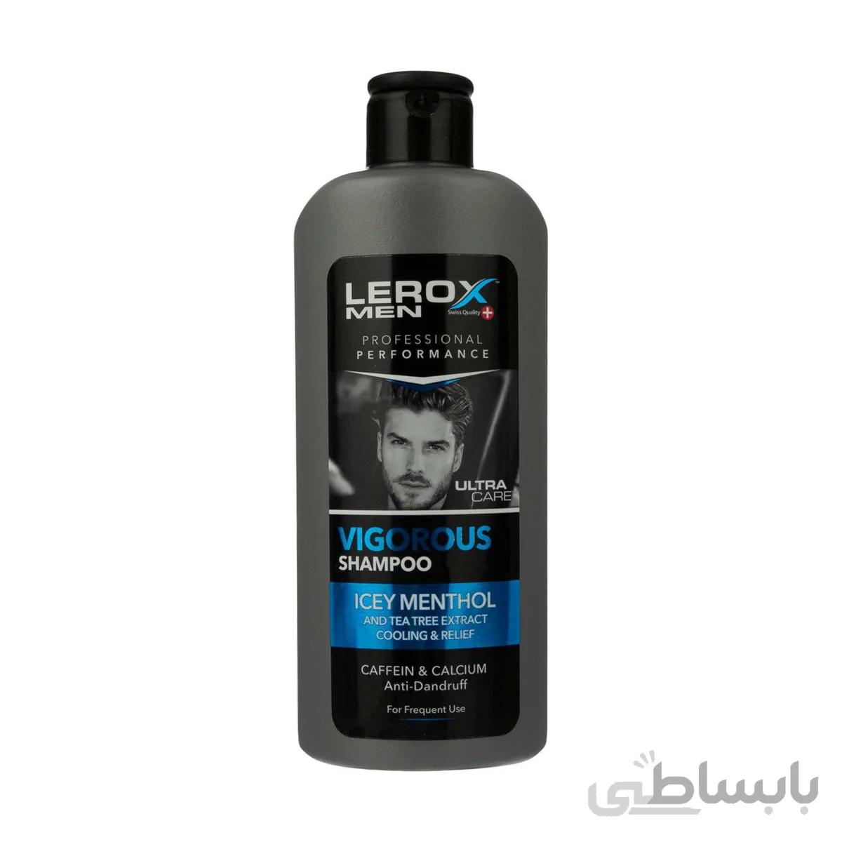 شامپو مردانه لروکس، ضد شوره و تقویت کننده با رایحه نعنا یخی، حجم 550میل