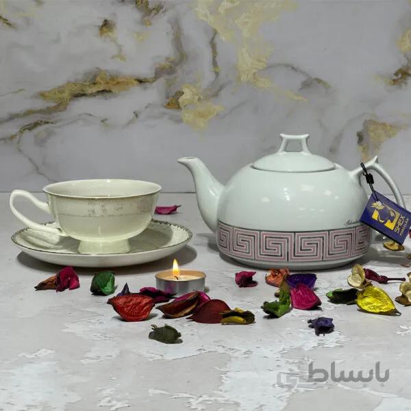 قوری شکس مدل باران ورساچه کد974 رنگ صورتی