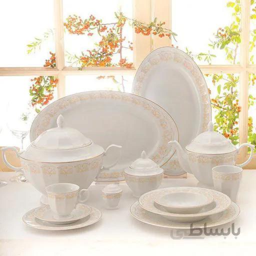 چینی زرین هیلدا نئوکلاسیک 12 نفره عالی ا سرویس غذاخوری چینی زرین ایران || Zarin Iran Chinese dinnerware set