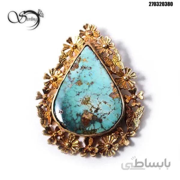 پلاک نقره فیروزه اشکی کد:۱۲۵۰