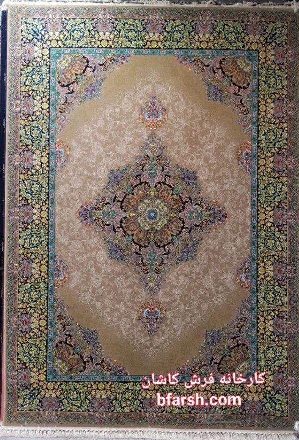 فرش کاشان نقشه تابان نسکافه ای