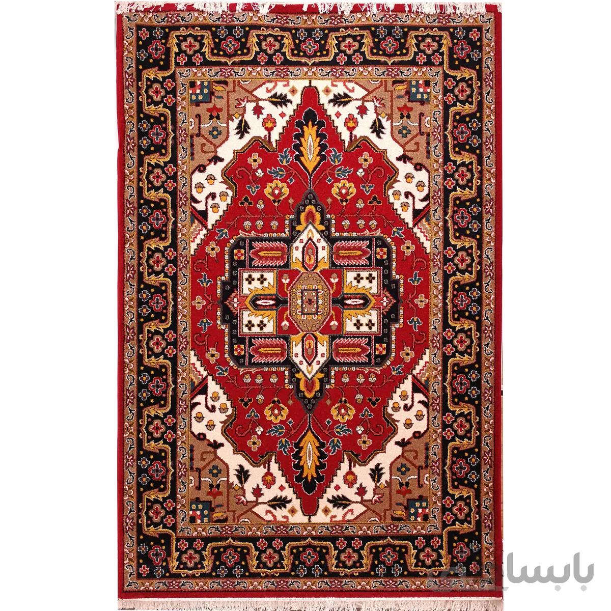 فرش ماشینی زمرد مشهد طرح K65 زمینه لاکی