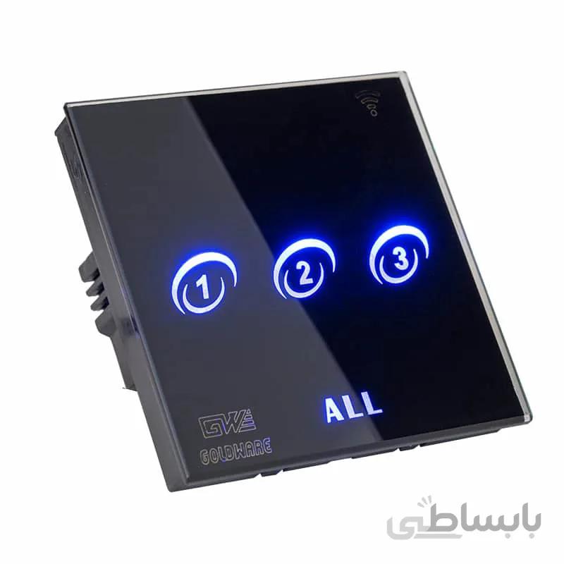 مشخصات و خرید کلید لمسی سه پل ARENA گلدور
