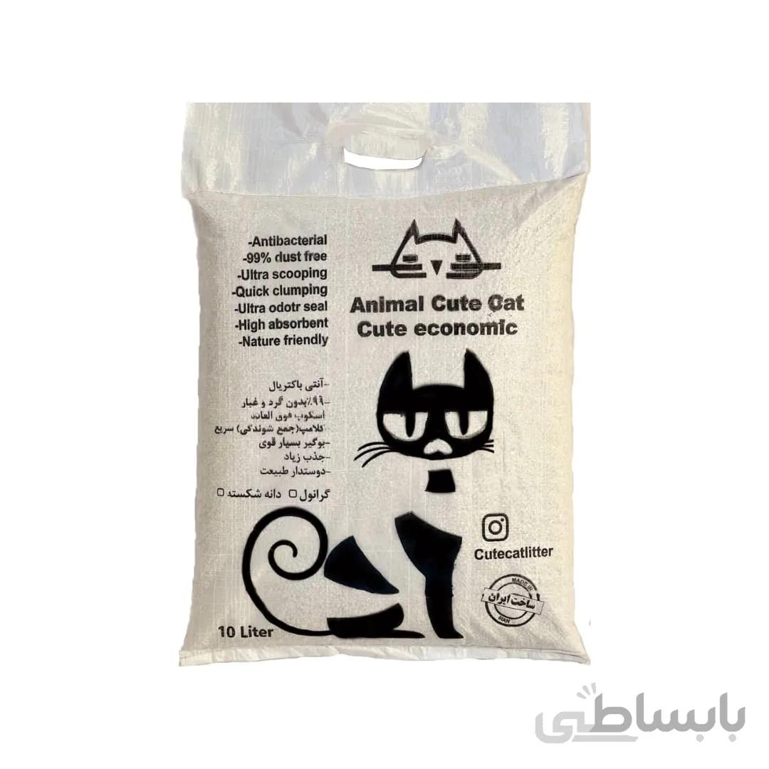 خاک بستر گربه مدل اکونومی کیوت کت وزن ۱۰ کیلویی