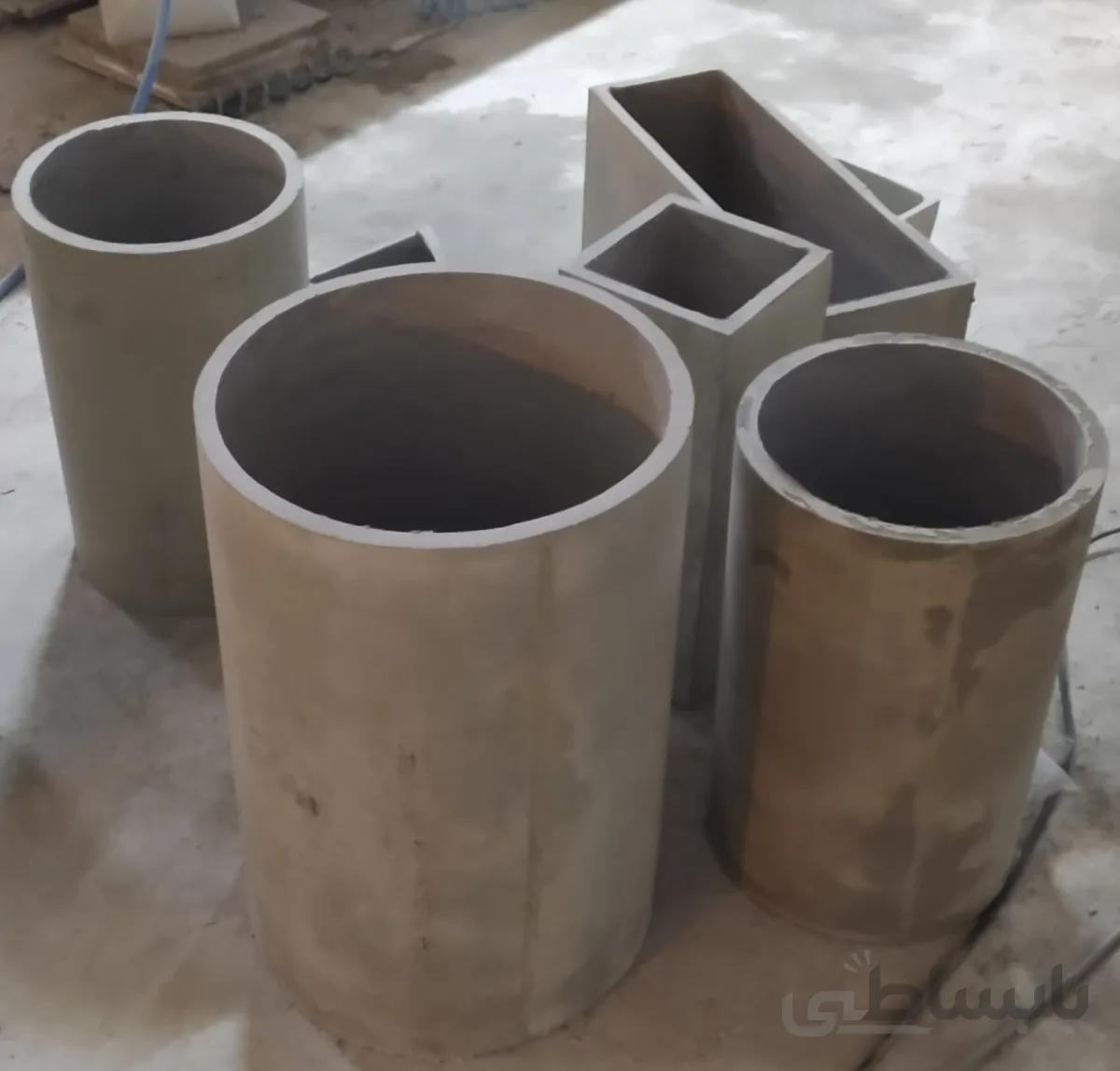 گلدان فایبراستون استوانه ارتفاع 30سانت دهنه 25