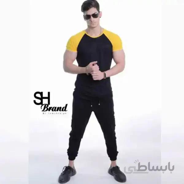 ست مردانه کد 173 تیشرت دو رنگ و شلوار شیش جیب ا Men's set code 173 two-color T-shirt and six-pocket pants