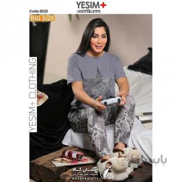 ست تیشرت شلوار+YESIM یشیم بیگ سایز کد 9232