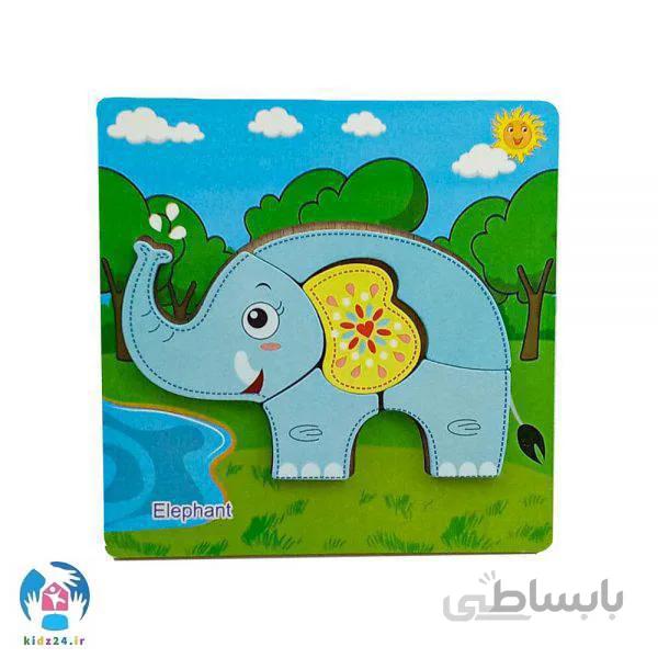 پازل چوبی طرح فیل