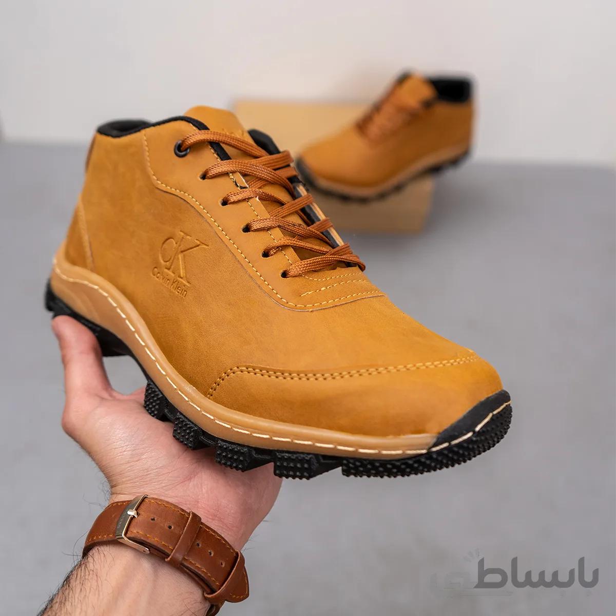 نیم بوت مردانه عسلی CK مدل Behdad