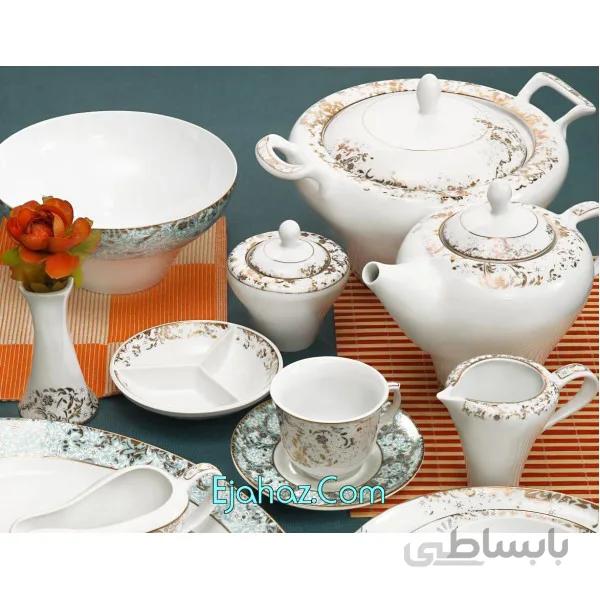 سرویس غذاخوری 6 نفره 30 پارچه چینی پردیس کاشان قالب رومنس روناک_231