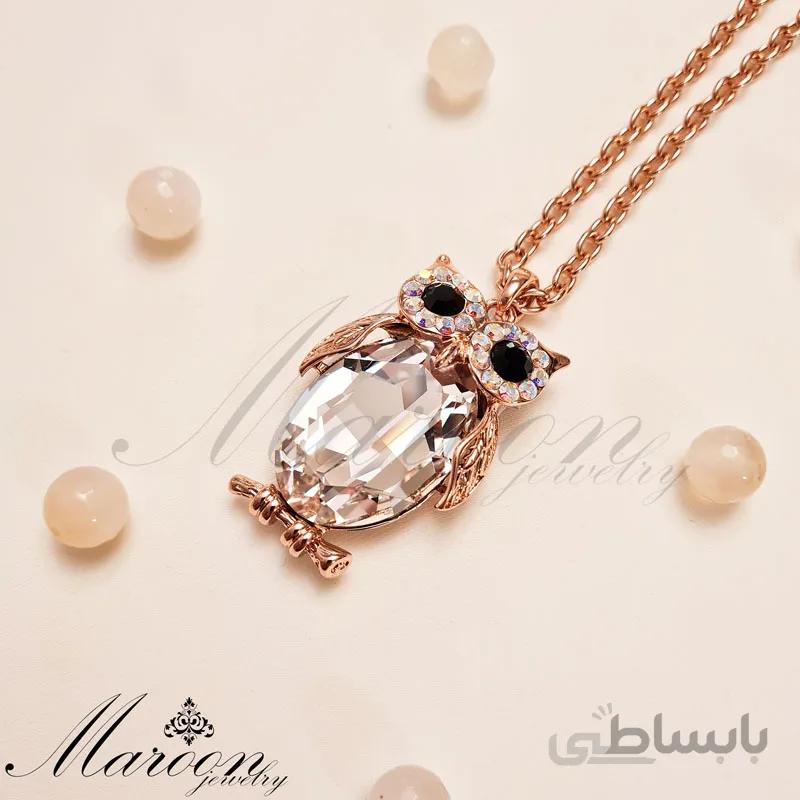 گردنبند رولباسی جغد درخشان مارون CN52