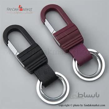 جاکلیدی دوحلقه ای چرم و پلاستیک کمری